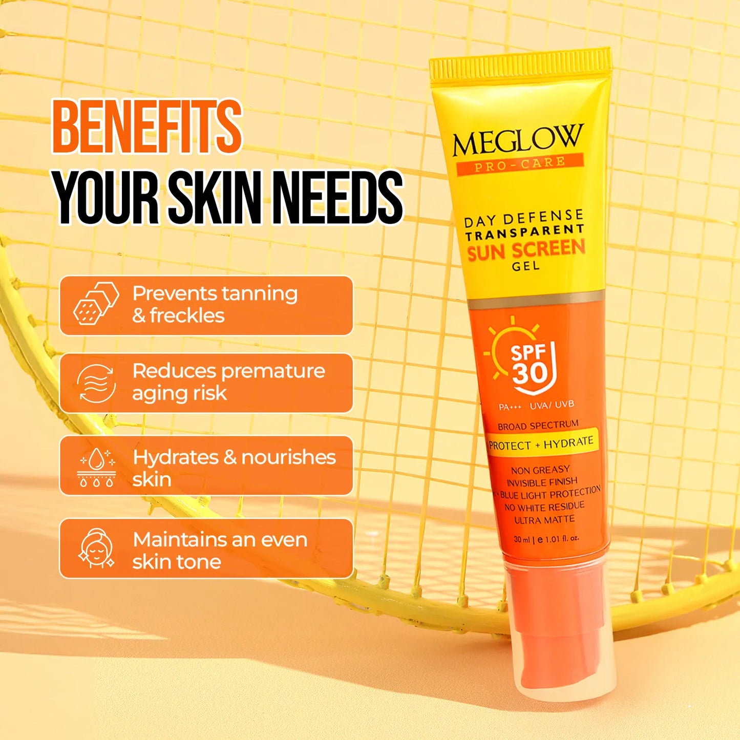 MEGLOW SUNSCREEN GEL SPF-30
