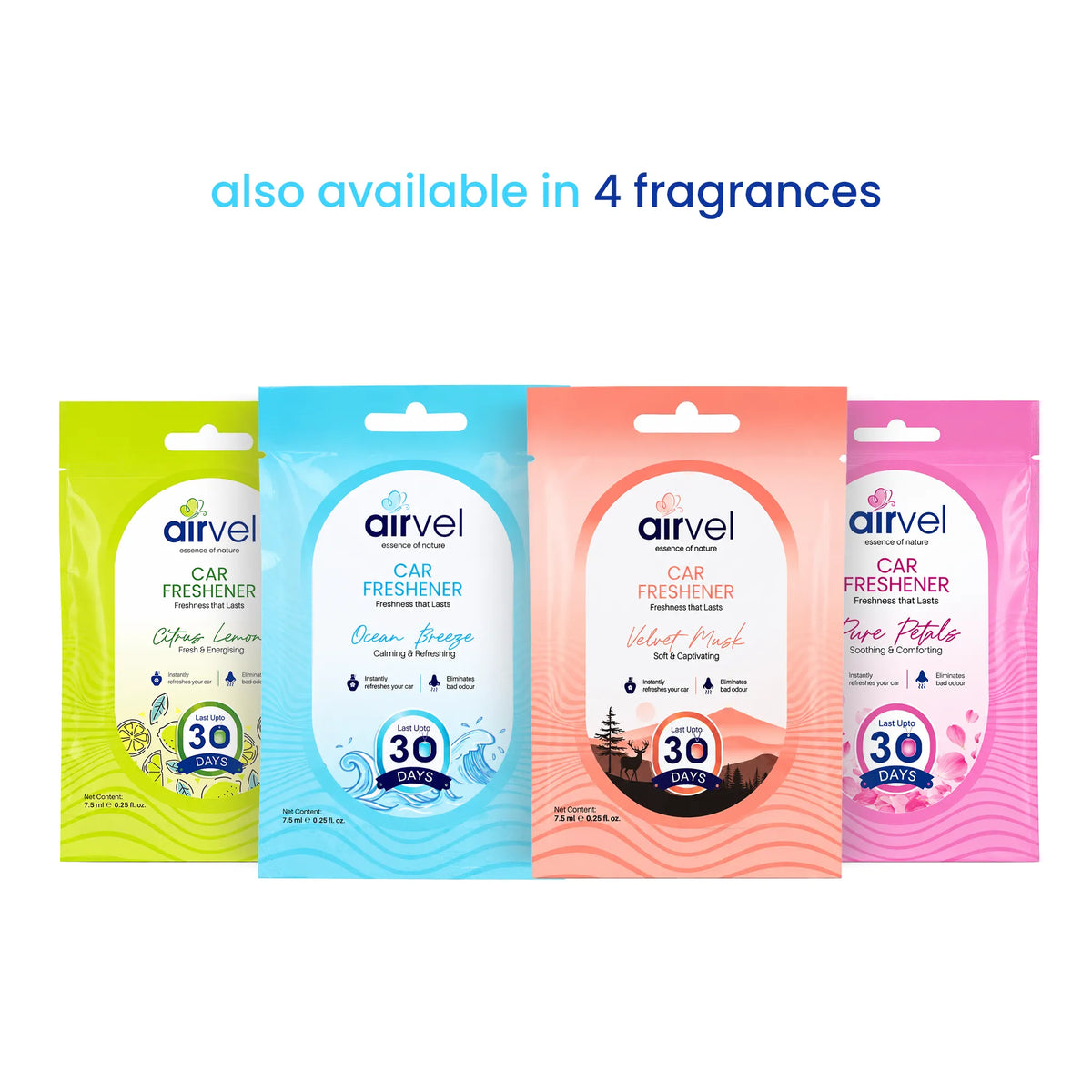 Airvel Ocean Breeze Car Freshener – Calming & Refreshing, Lasts Up to 30 Days