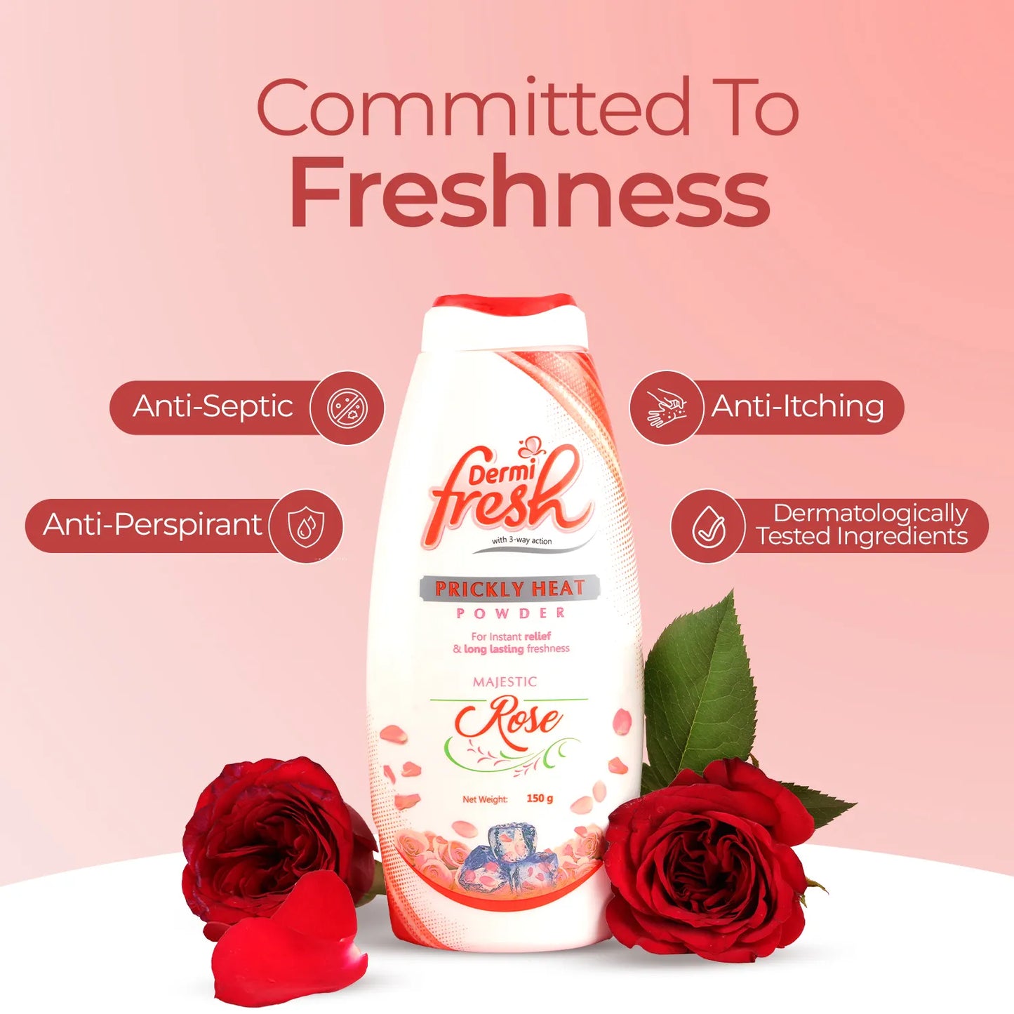 DERMI FRESH POWDER (ROSE) 150 GM