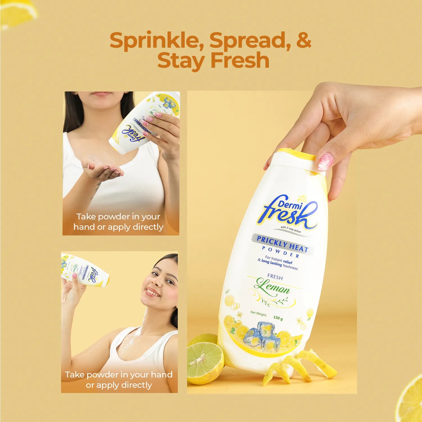DERMI FRESH POWDER (LEMON) 150 GM
