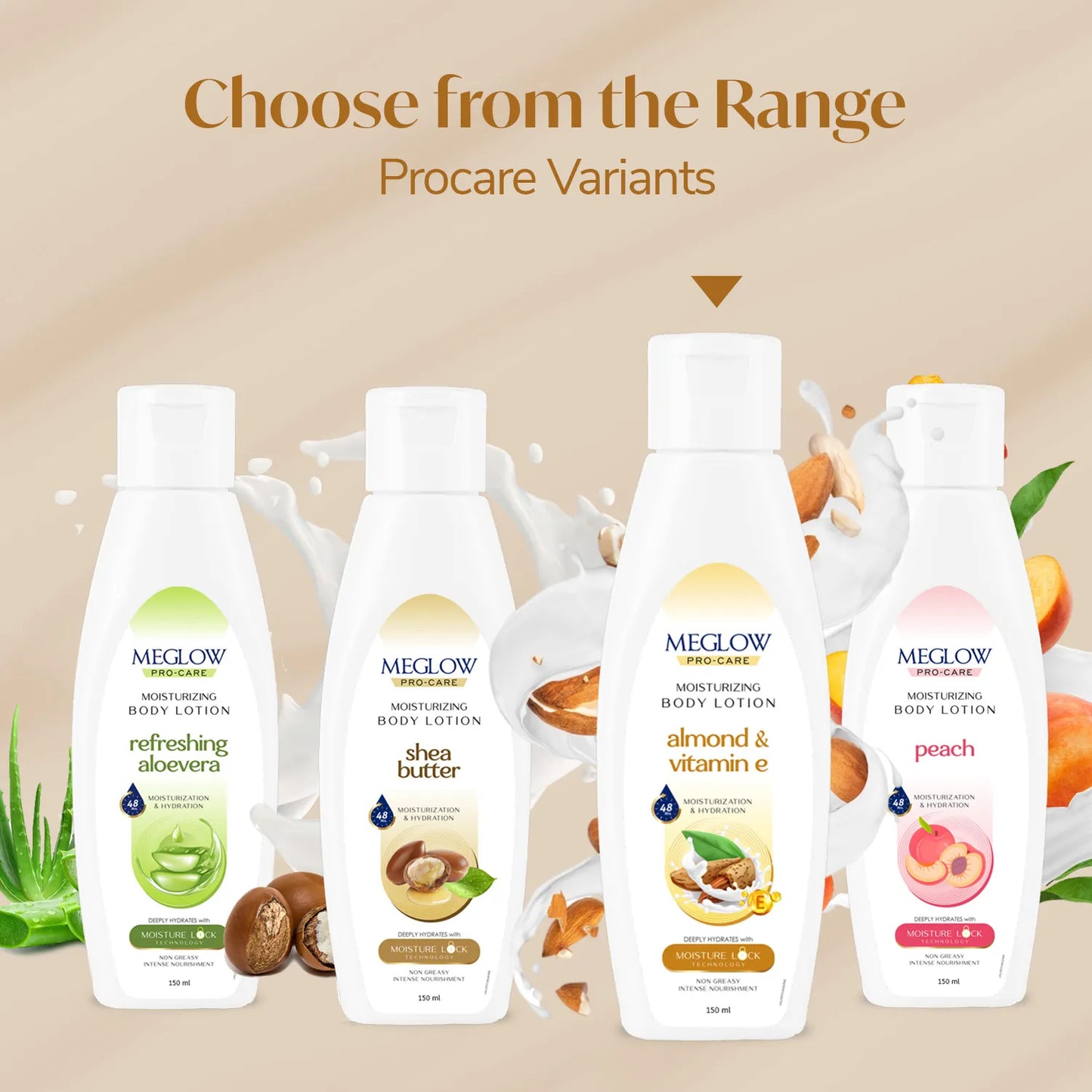 MEGLOW Body Lotion (Almond & Vit.E) 150 ml