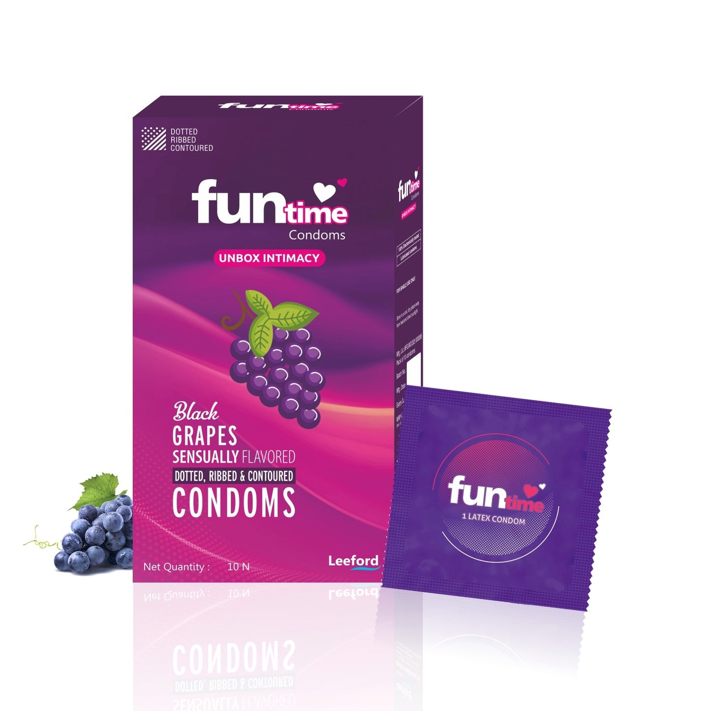 FLAVOURED DOTTED, RIBBED & CONTOURED CONDOMS (BLACK GRAPES)