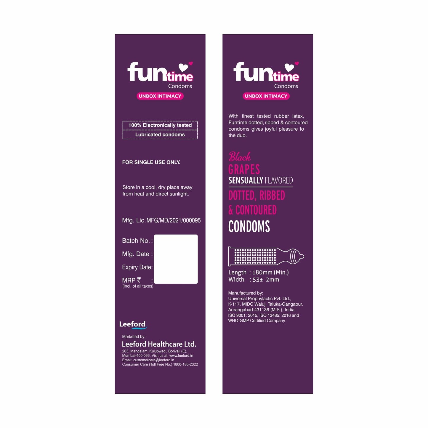 FLAVOURED DOTTED, RIBBED & CONTOURED CONDOMS (BLACK GRAPES)