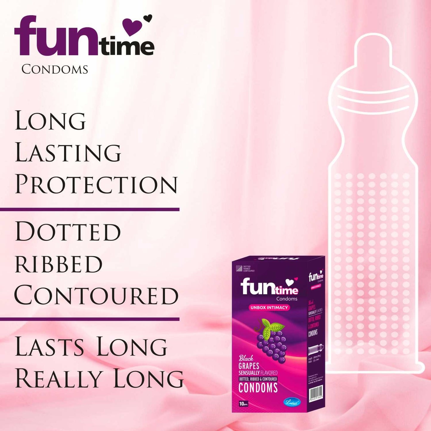 FLAVOURED DOTTED, RIBBED & CONTOURED CONDOMS (BLACK GRAPES)