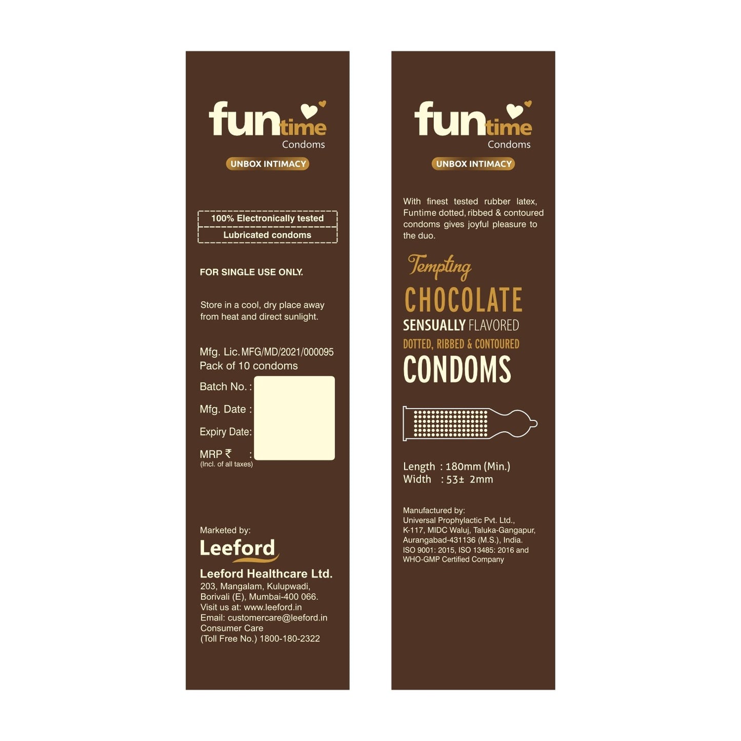 FLAVOURED DOTTED, RIBBED & CONTOURED CONDOMS (TEMPTING CHOCOLATE)