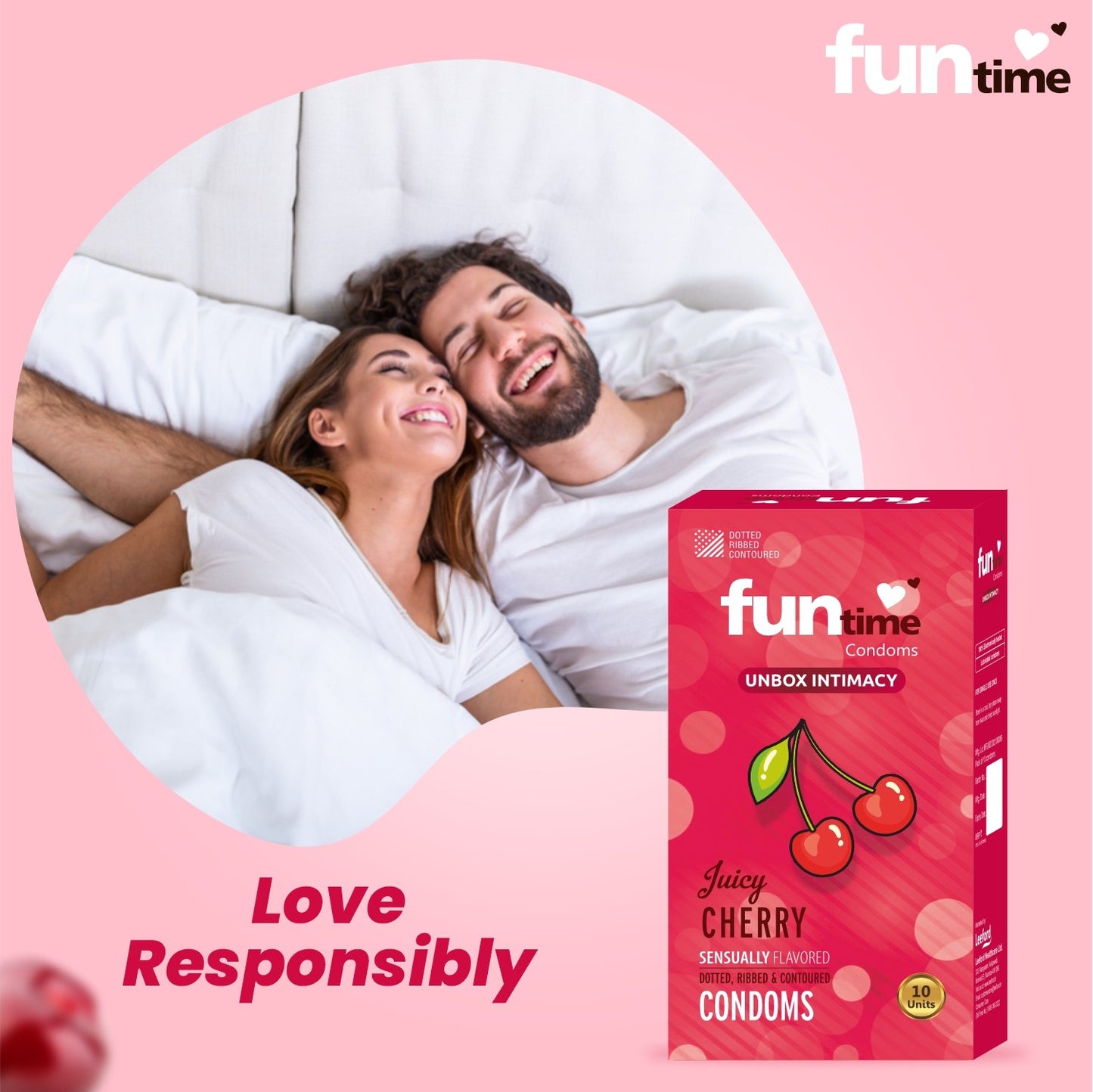 FLAVOURED DOTTED, RIBBED & CONTOURED CONDOMS (JUICY CHERRY)