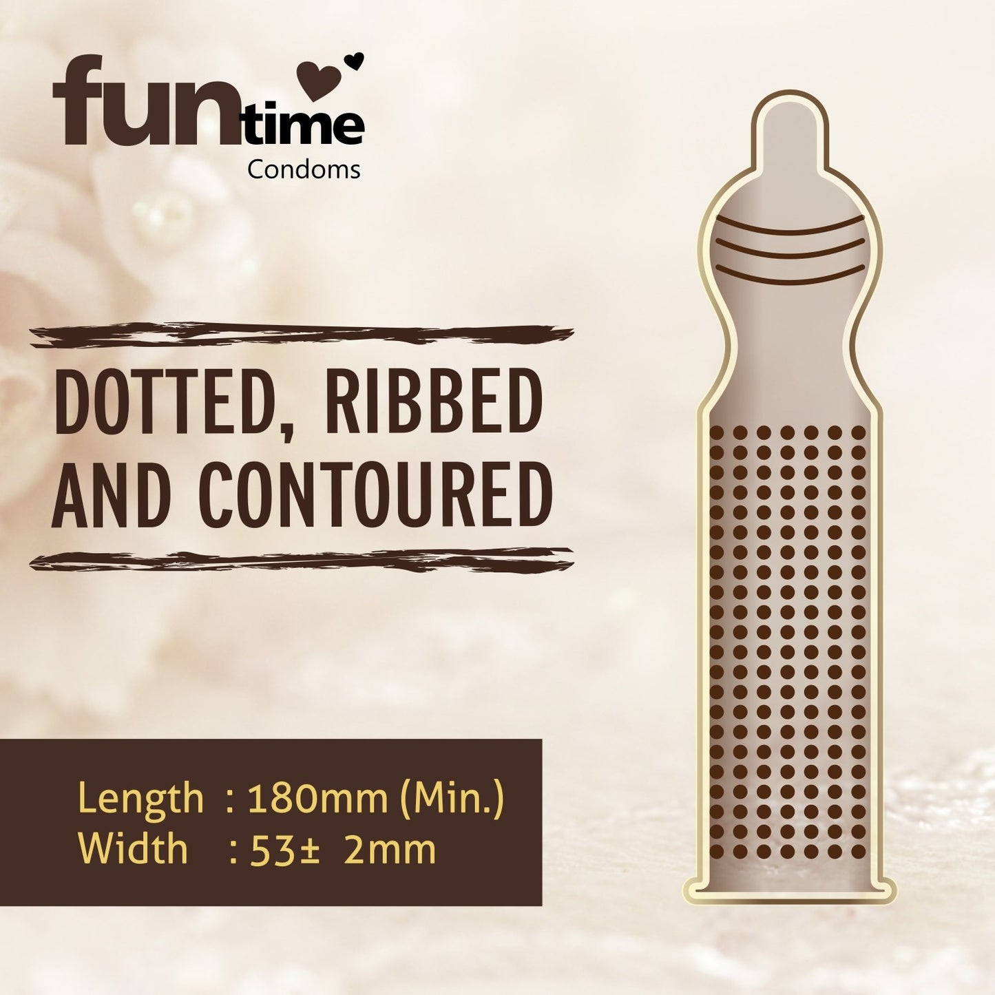 FLAVOURED DOTTED, RIBBED & CONTOURED CONDOMS (RICH COFFEE)