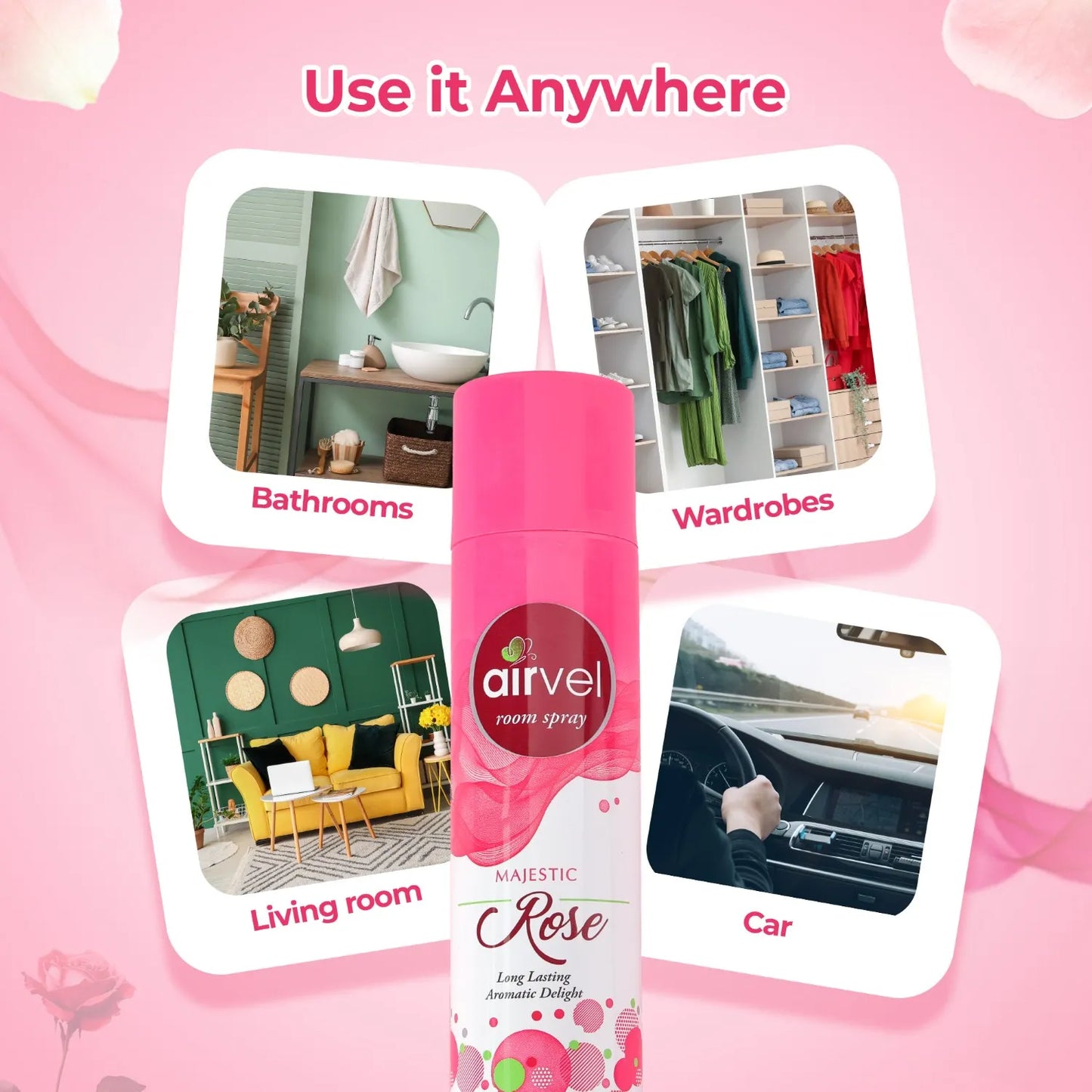 AIRVEL ROOM SPRAY (MAJESTIC ROSE)