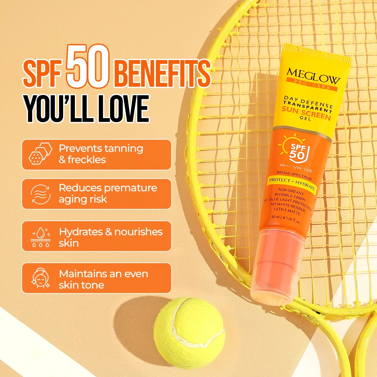 Meglow Sunscreen Gel SPF-50