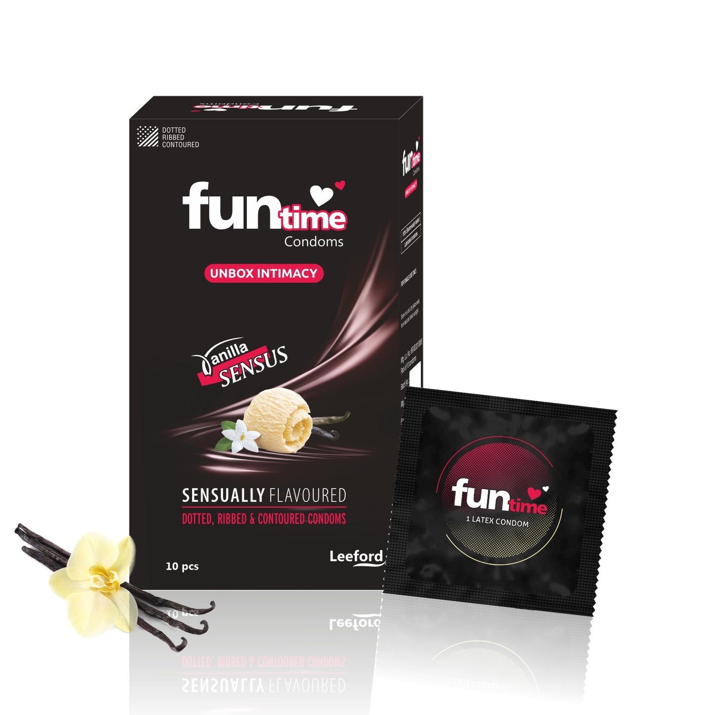 FLAVOURED DOTTED, RIBBED & CONTOURED CONDOMS (VANILLA SENSUS)