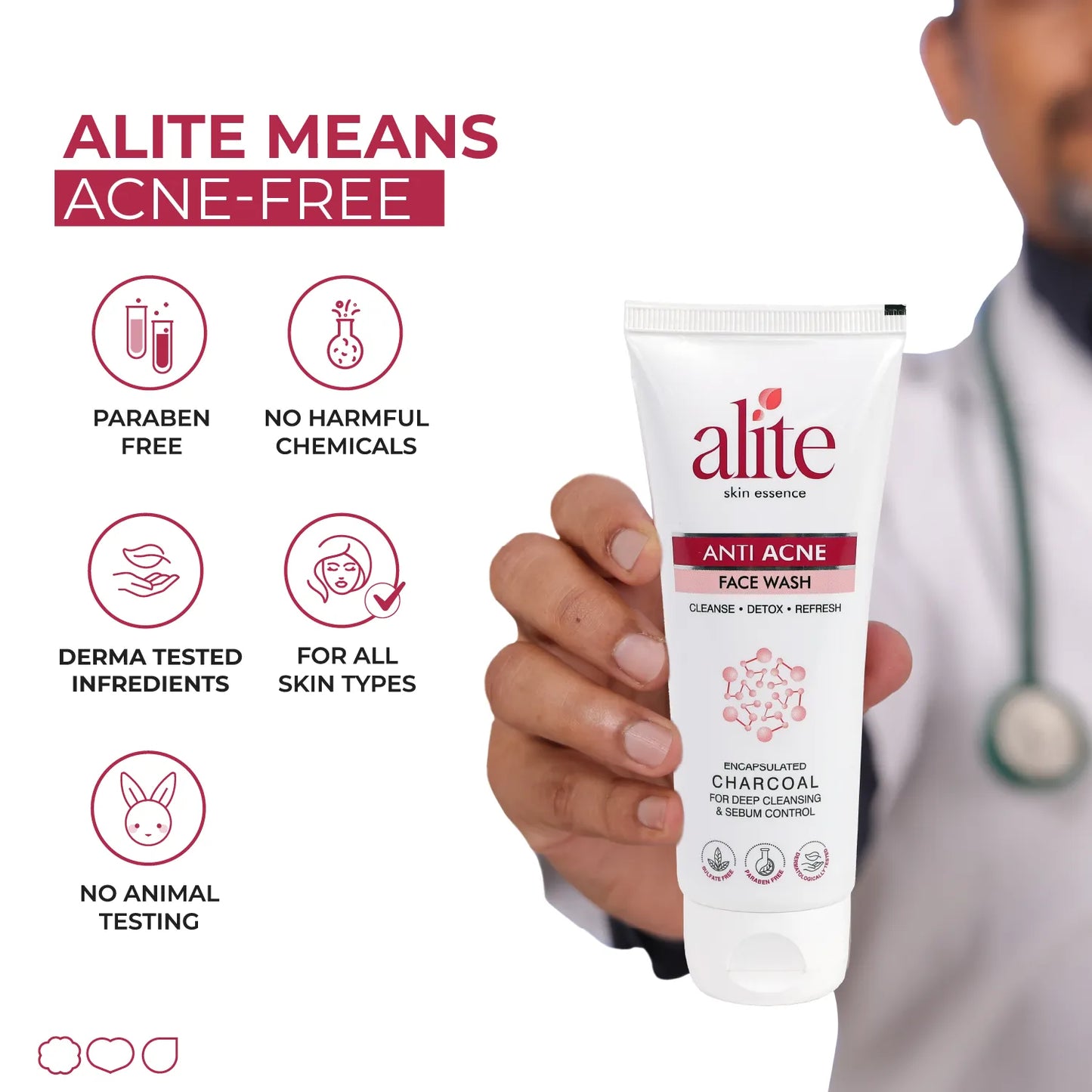 ALITE ANTI ACNE FACE WASH 70 GM