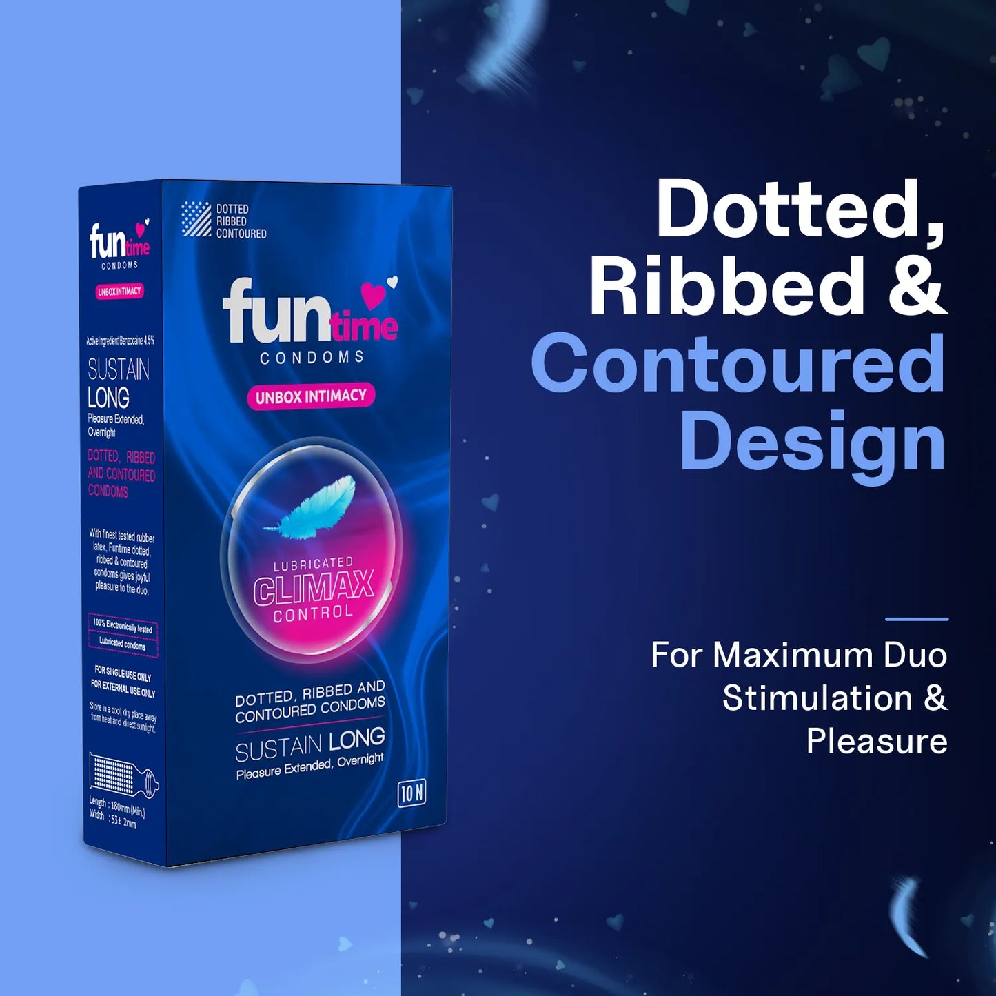 FLAVOURED DOTTED, RIBBED & CONTOURED CONDOMS (SUSTAIN LONG)