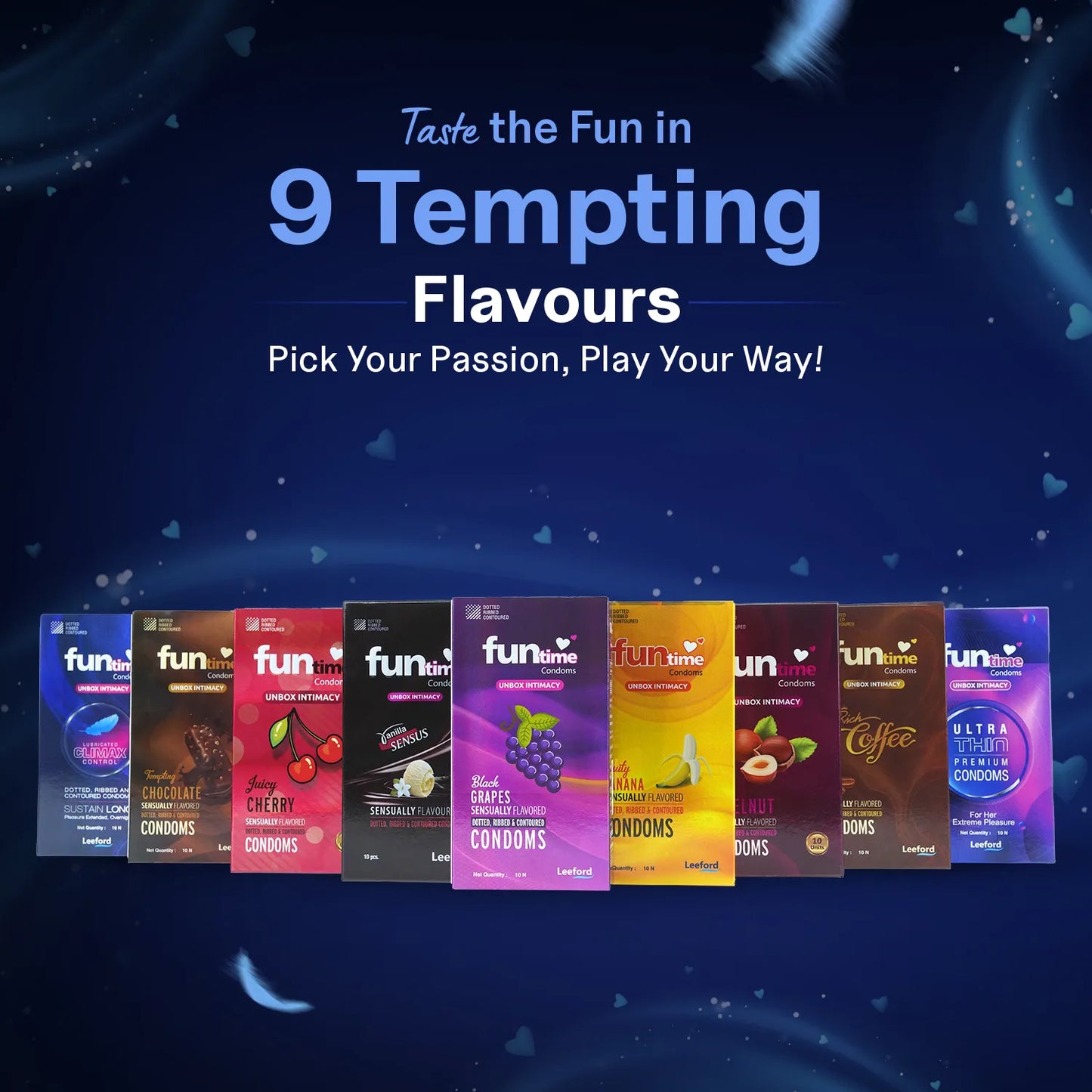 FLAVOURED DOTTED, RIBBED & CONTOURED CONDOMS (SUSTAIN LONG)