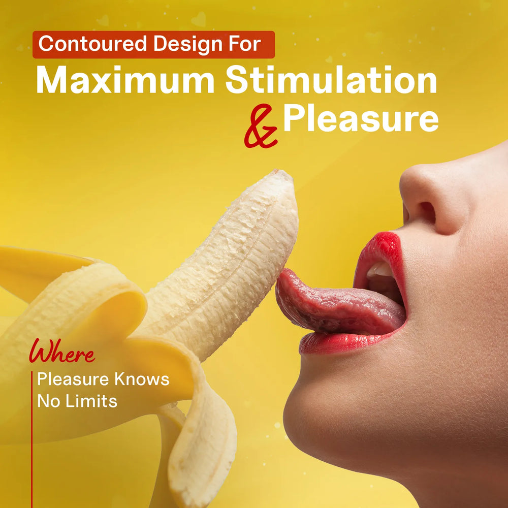 FLAVOURED DOTTED, RIBBED & CONTOURED CONDOMS (BANANA)