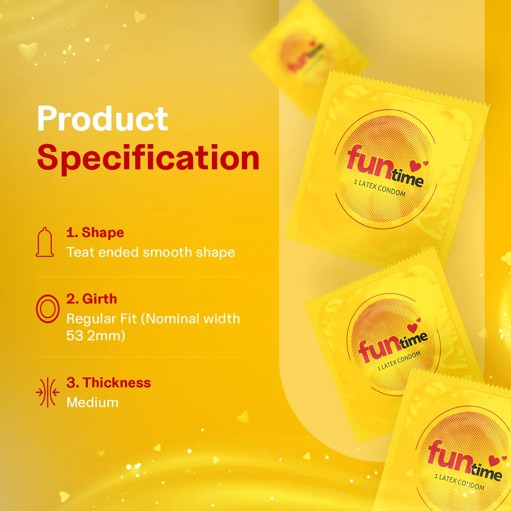 FLAVOURED DOTTED, RIBBED & CONTOURED CONDOMS (BANANA)