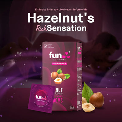 FLAVOURED DOTTED, RIBBED & CONTOURED CONDOMS (HAZELNUT)