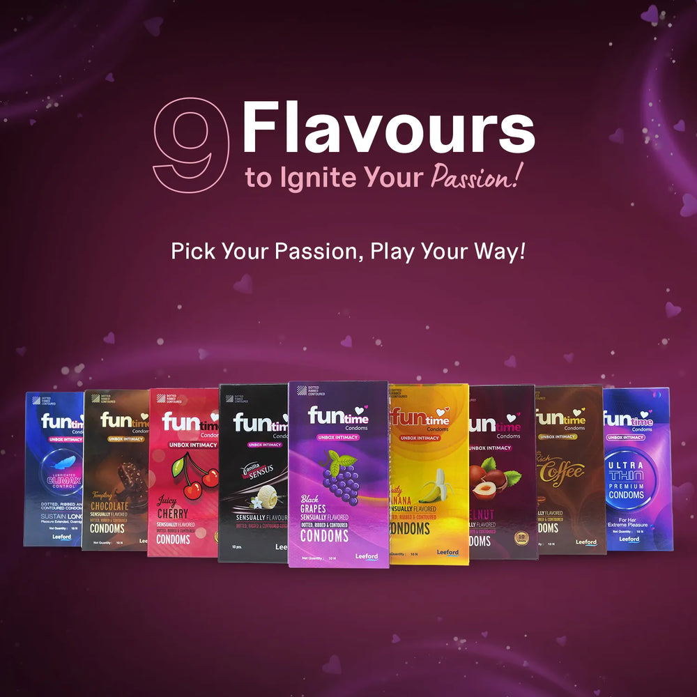 FLAVOURED DOTTED, RIBBED & CONTOURED CONDOMS (HAZELNUT)