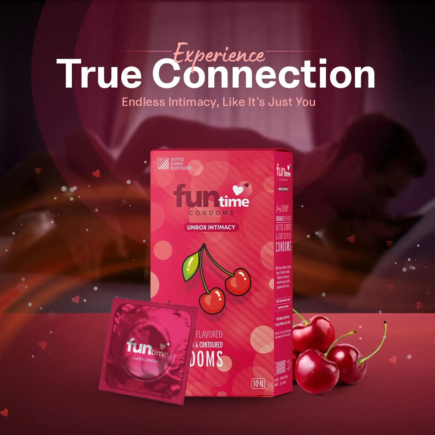 FLAVOURED DOTTED, RIBBED & CONTOURED CONDOMS  (JUICY CHERRY)
