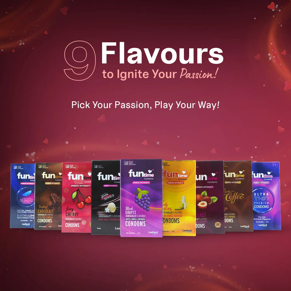 FLAVOURED DOTTED, RIBBED & CONTOURED CONDOMS  (JUICY CHERRY)