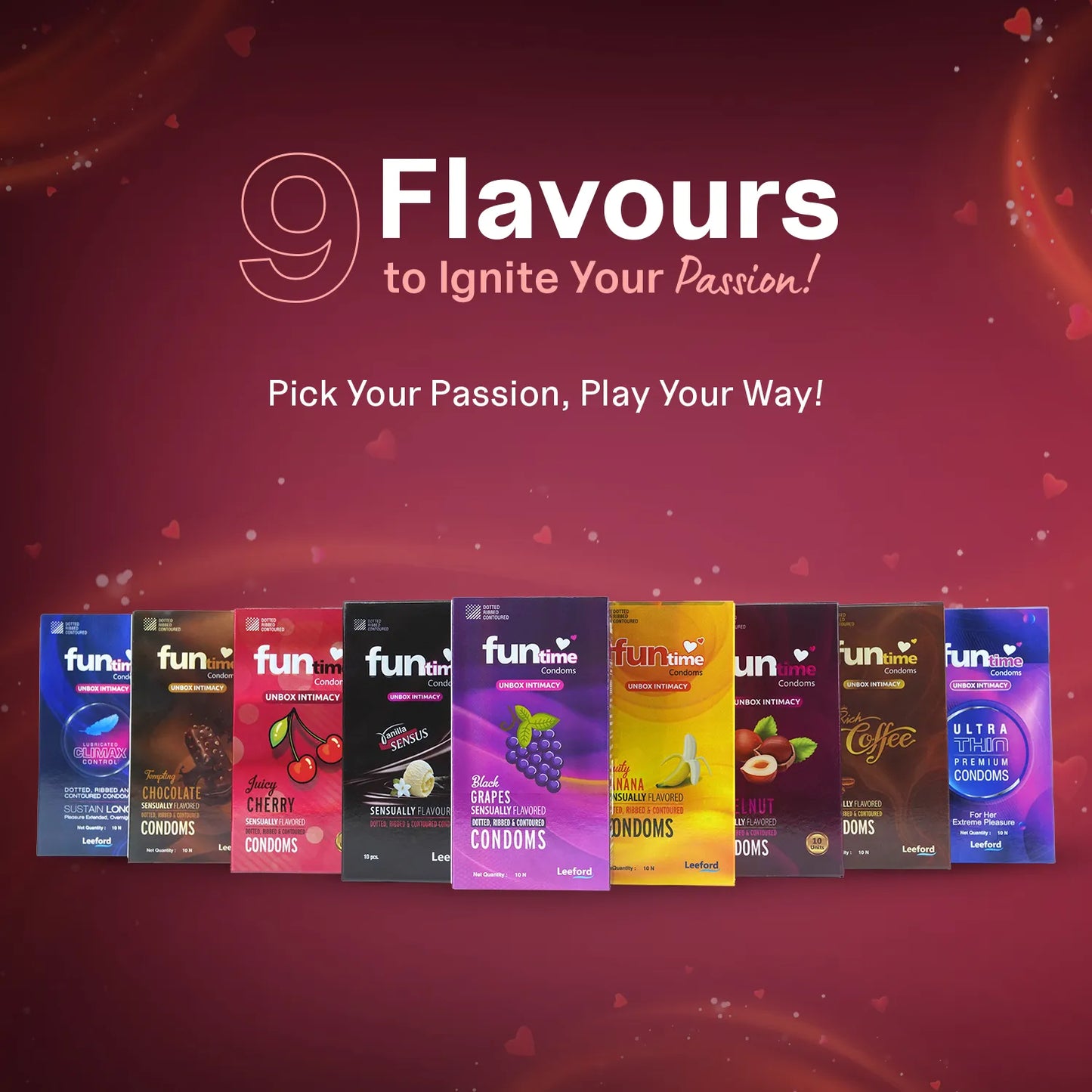 FLAVOURED DOTTED, RIBBED & CONTOURED CONDOMS  (JUICY CHERRY)