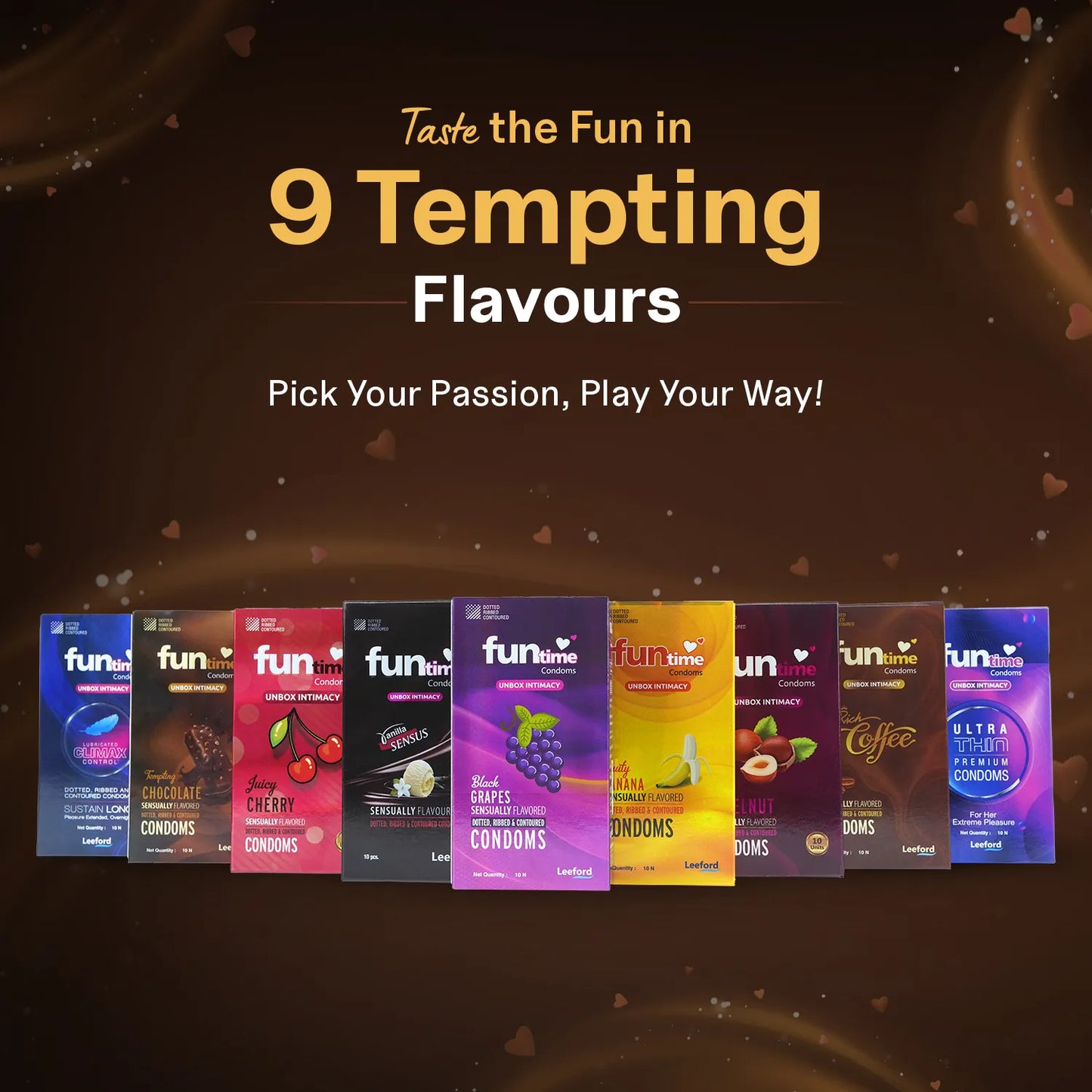 FLAVOURED DOTTED, RIBBED & CONTOURED CONDOMS (RICH COFFEE)