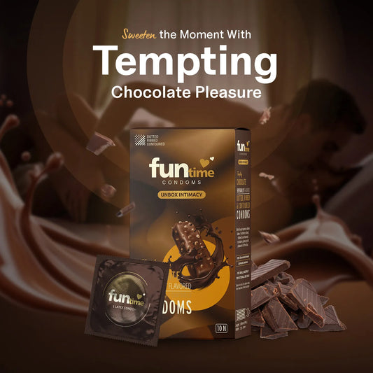 FLAVOURED DOTTED, RIBBED & CONTOURED CONDOMS (TEMPTING CHOCOLATE)