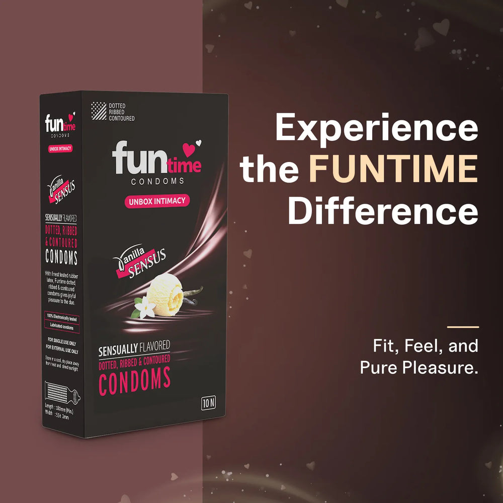 FLAVOURED DOTTED, RIBBED & CONTOURED CONDOMS (VANILLA SENSUS)