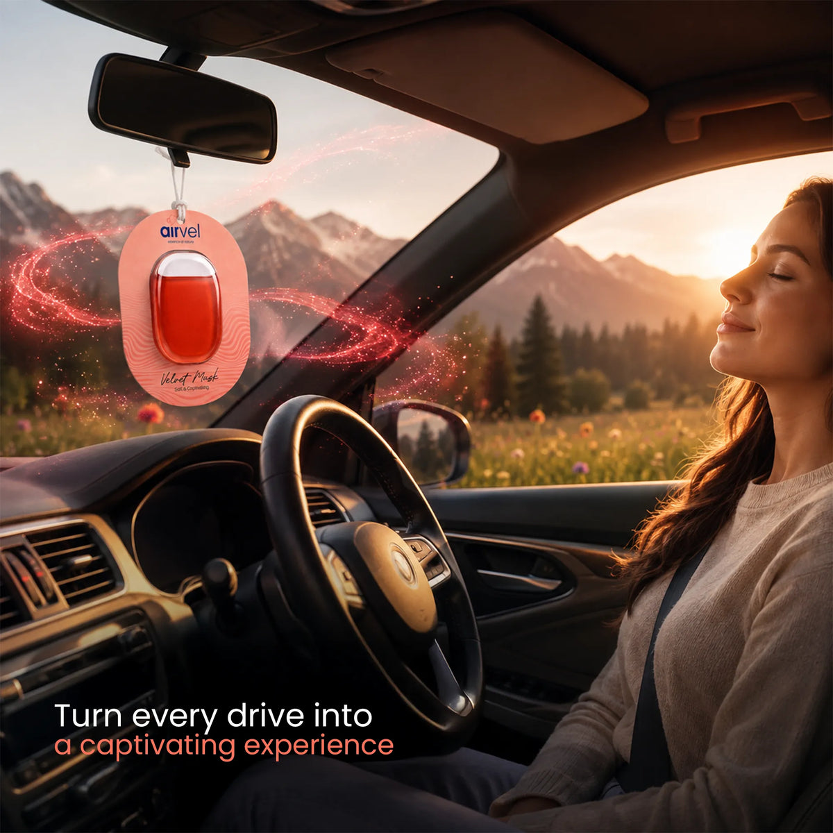 Airvel Velvet Musk Car Freshener – Soft & Captivating, Lasts Up to 30 Days