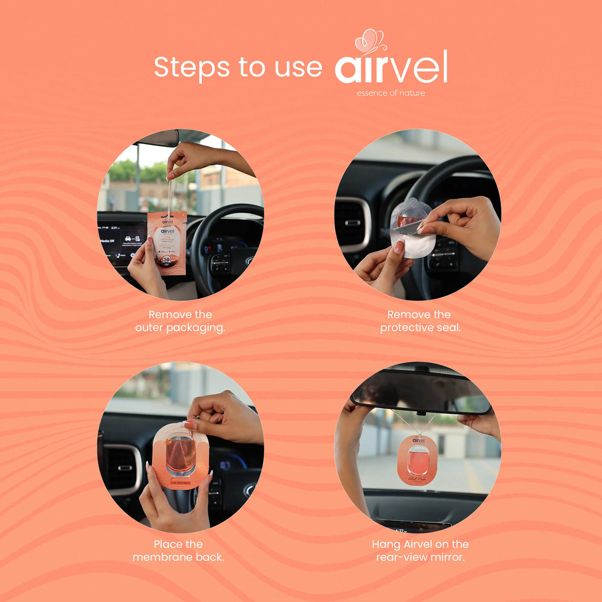 Airvel Velvet Musk Car Freshener – Soft & Captivating, Lasts Up to 30 Days