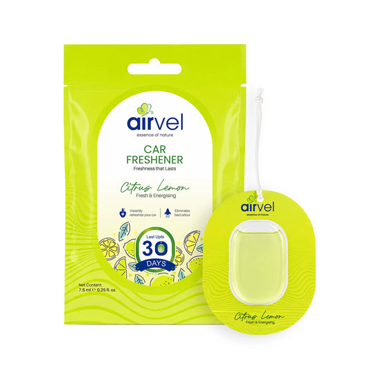 Airvel Citrus Lemon Car Freshener – Fresh & Energising, Lasts Up to 30 Days