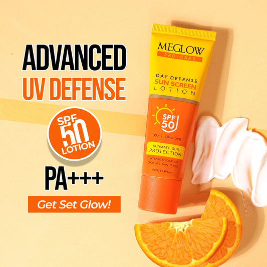 MEGLOW SUNSCREEN LOTION 50 ml ( SPF-50 )