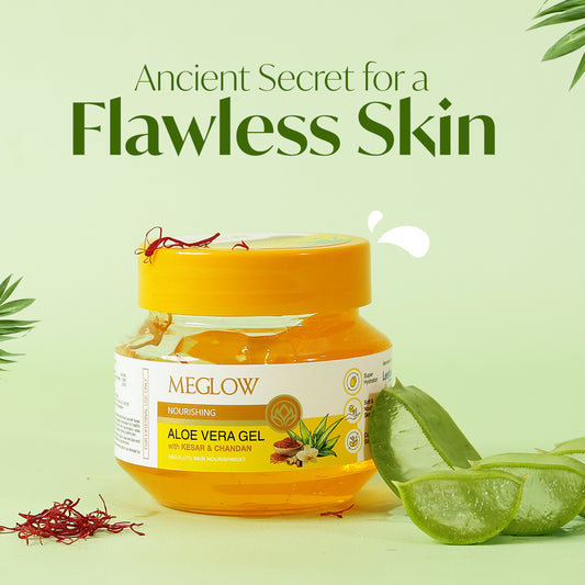 MEGLOW Aloe Vera Gel (Kesar & Chandan) 100 g