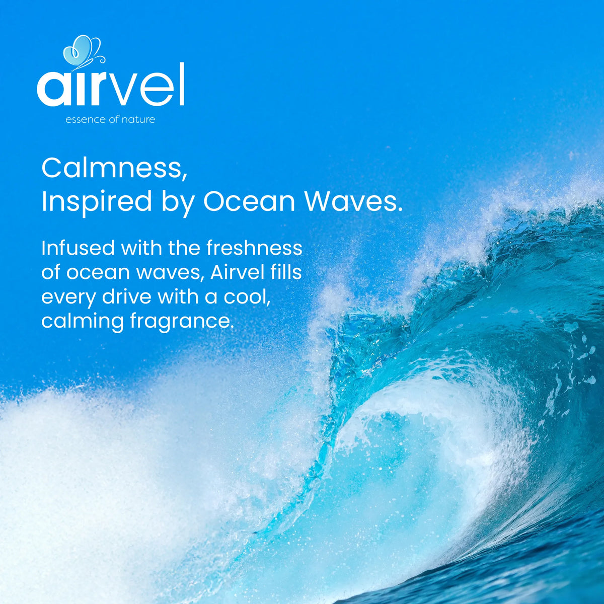 Airvel Ocean Breeze Car Freshener – Calming & Refreshing, Lasts Up to 30 Days