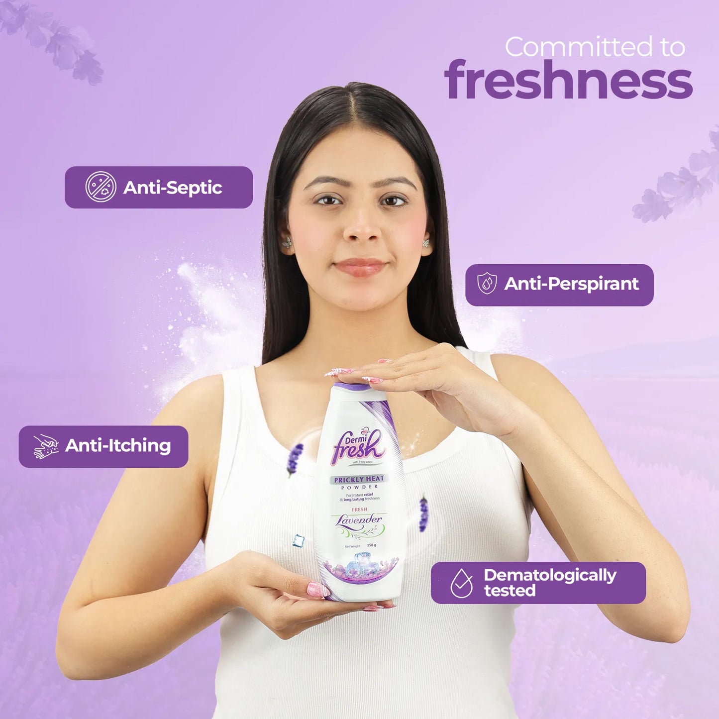 DERMI FRESH POWDER (LAVENDER) 150 GM