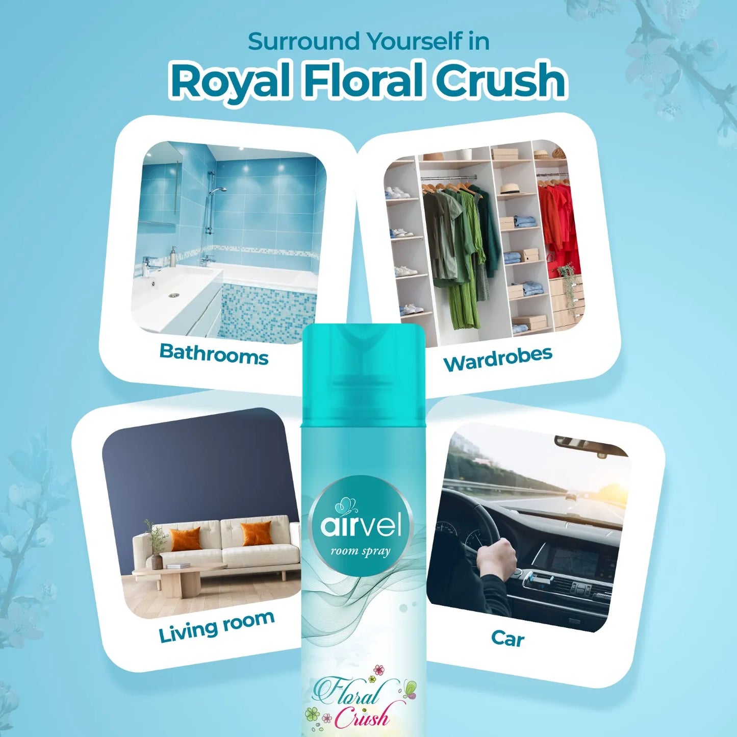 AIRVEL ROOM SPRAY (FLORAL CRUSH)