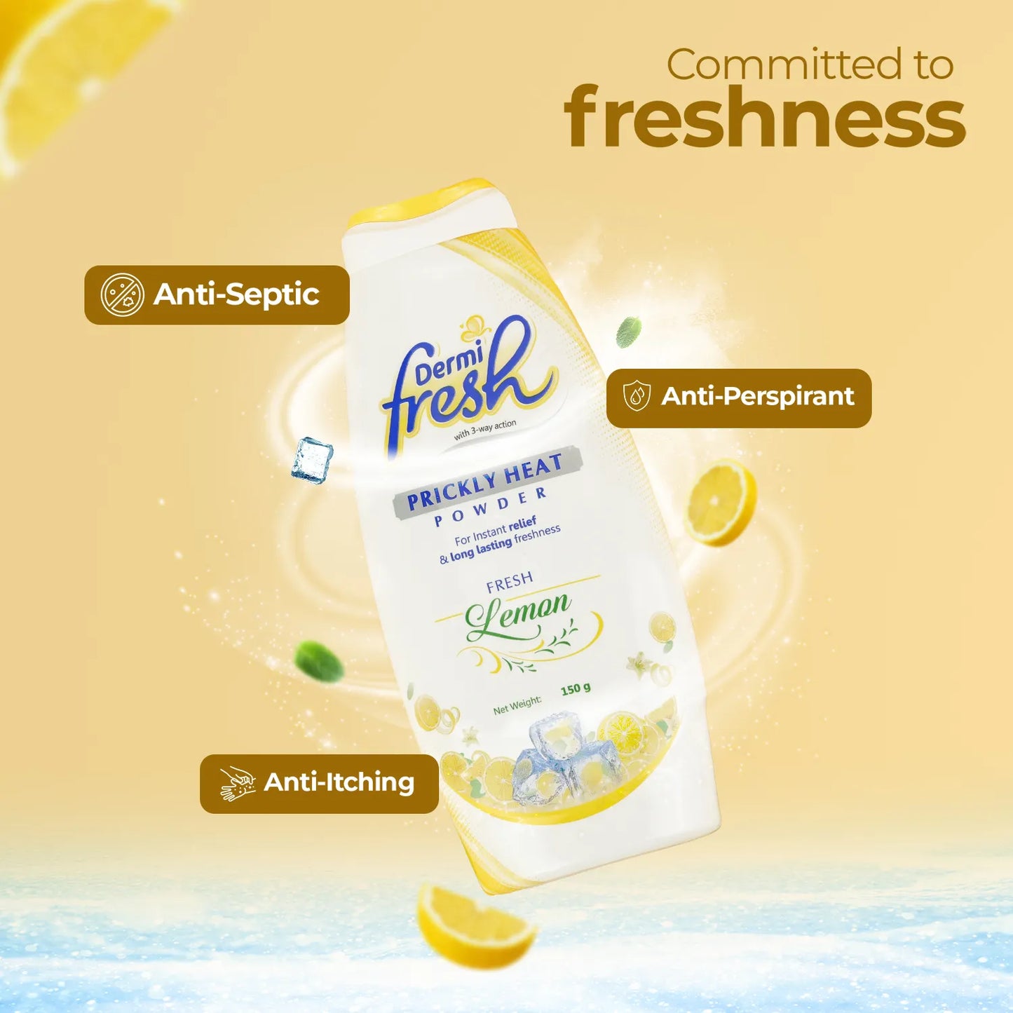 DERMI FRESH POWDER (LEMON) 150 GM