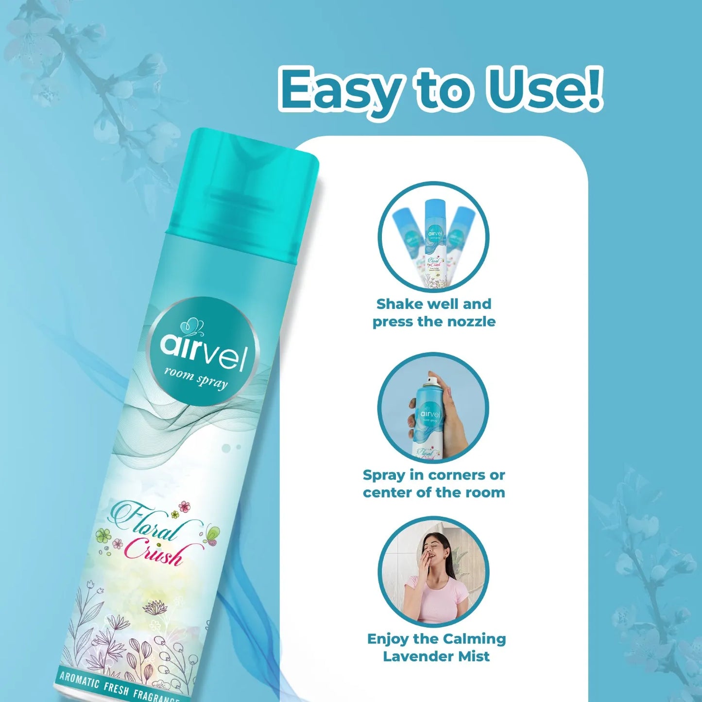 AIRVEL ROOM SPRAY (FLORAL CRUSH)
