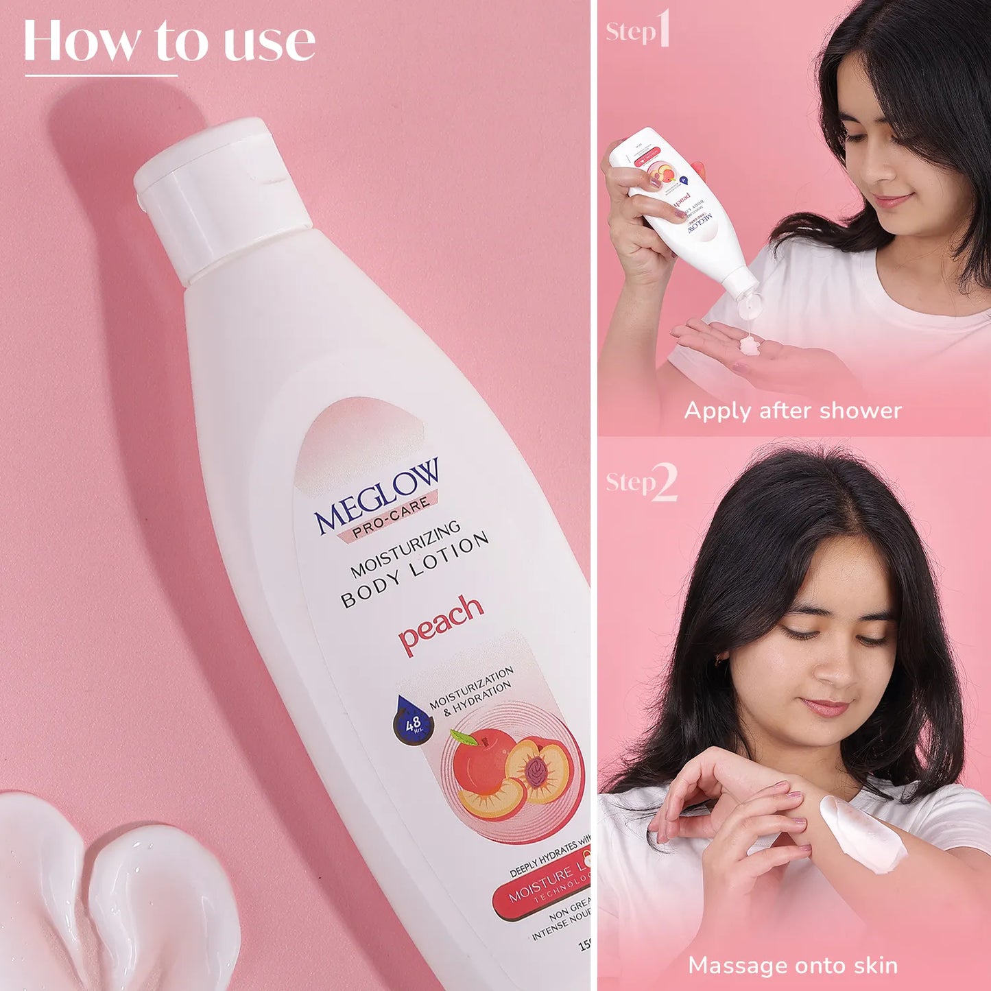 Meglow Body Lotion (Peach)
