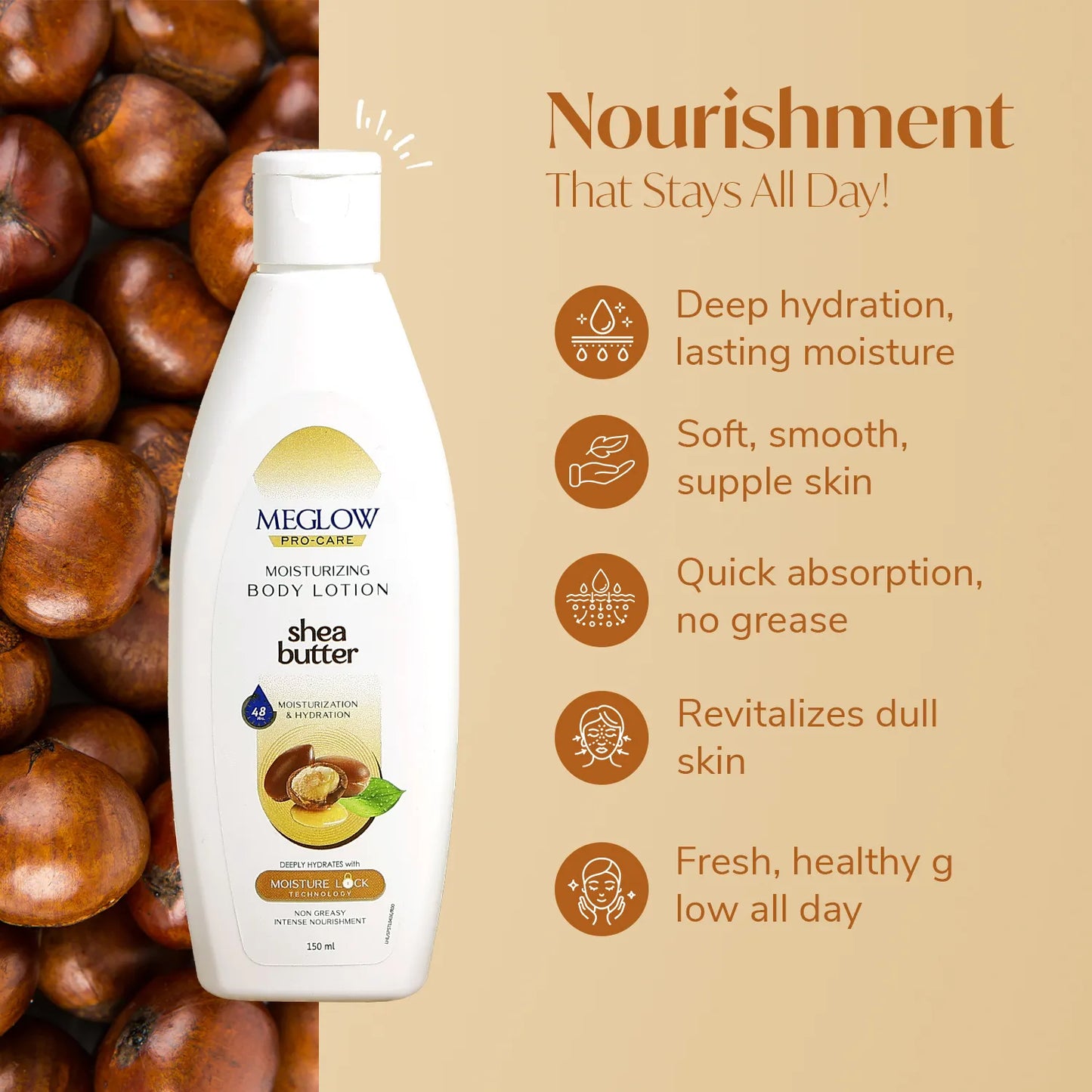 MEGLOW Body Lotion (Shea Butter) 150 ml