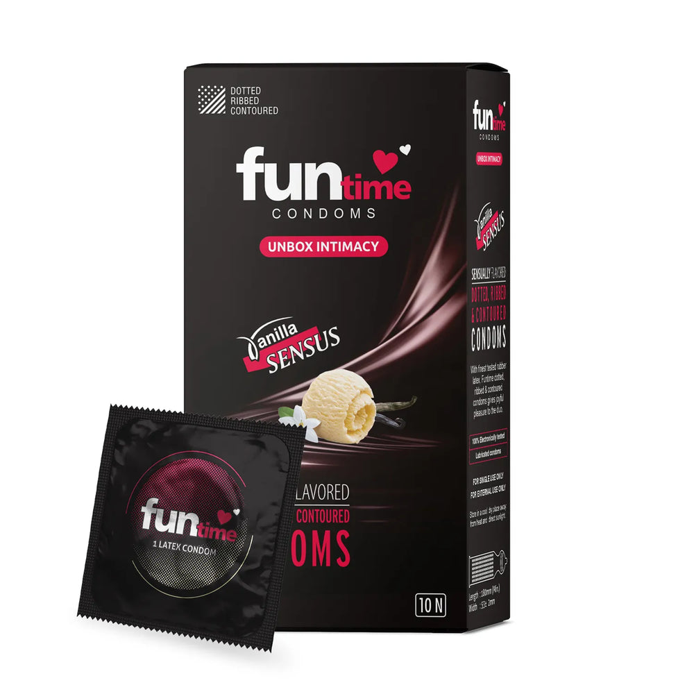 FLAVOURED DOTTED, RIBBED & CONTOURED CONDOMS (VANILLA SENSUS)