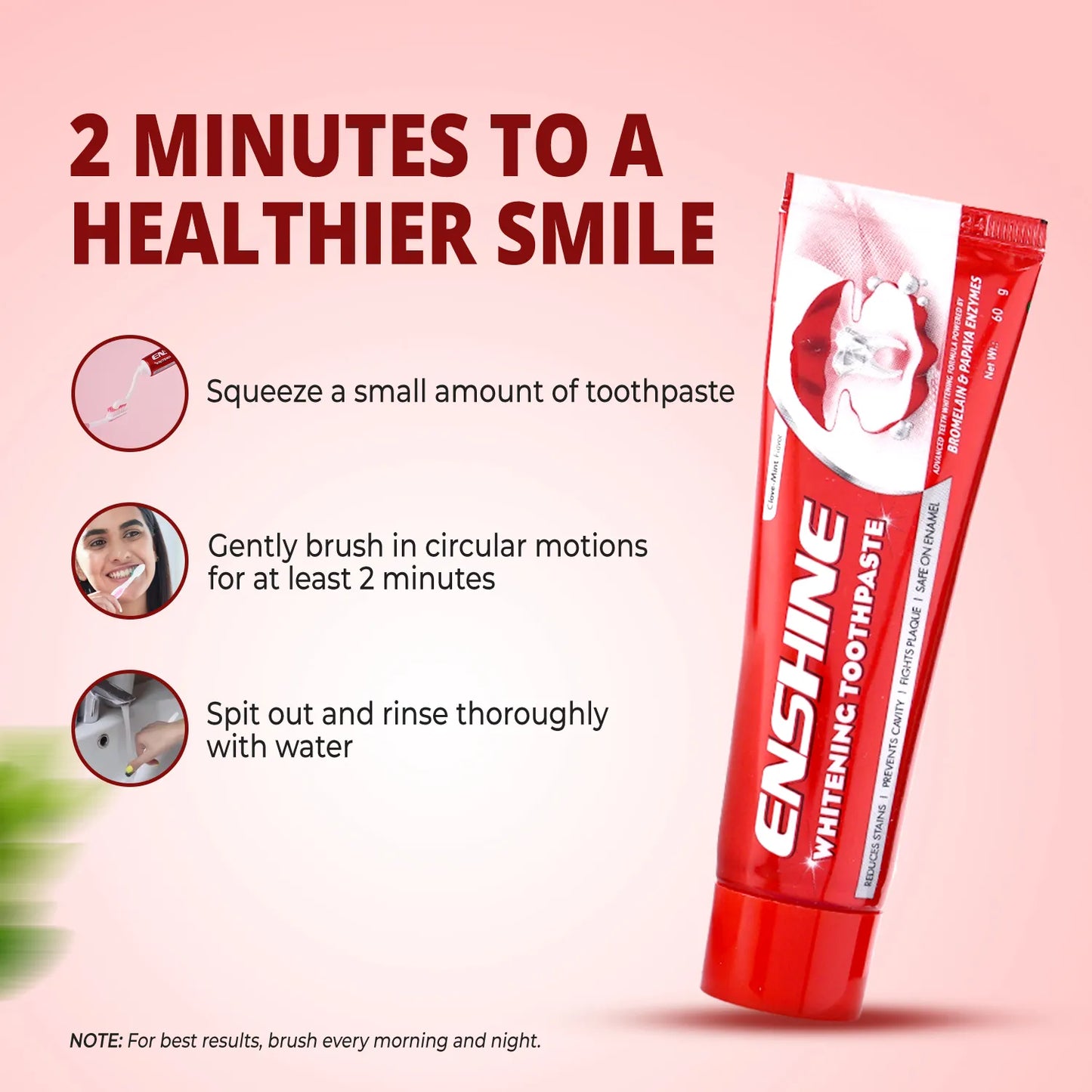 ENSHINE WHITENING TOOTHPASTE 100 GM