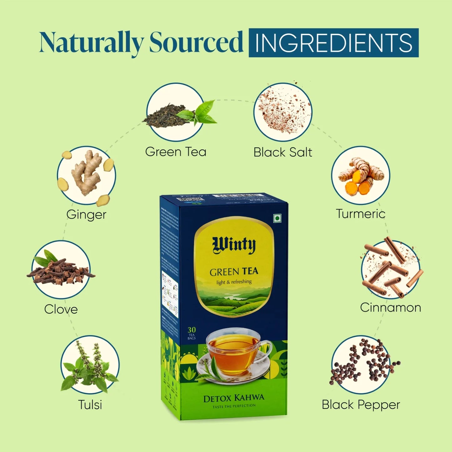 WINTY DETOX DESI KAHWA GREEN TEA 30 Bags
