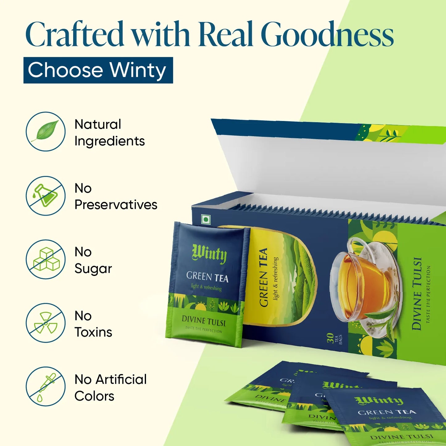 WINTY DIVINE TULSI GREEN TEA 30 Bags