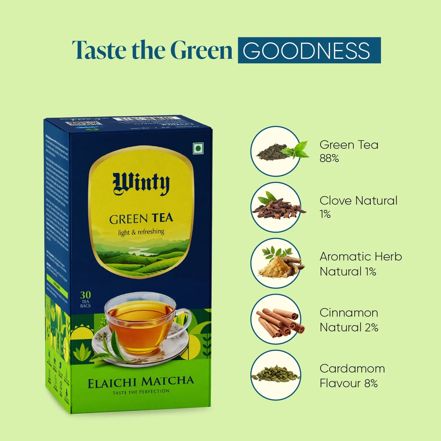 WINTY ELAICHI MATCHA GREEN TEA 30 Bags