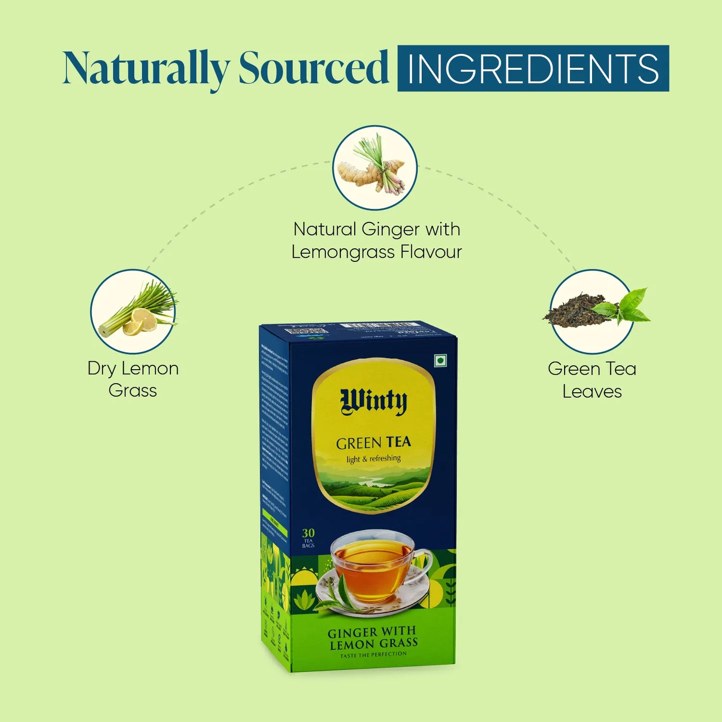 WINTY GINGER WITH LEMON GRASS GREEN TEA 30 Bags