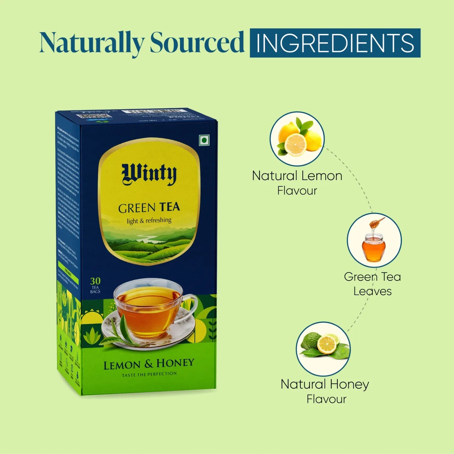 WINTY LEMON & HONEY GREEN TEA 30 Bags