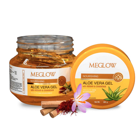 MEGLOW Aloe Vera Gel (Kesar & Chandan) 100 g