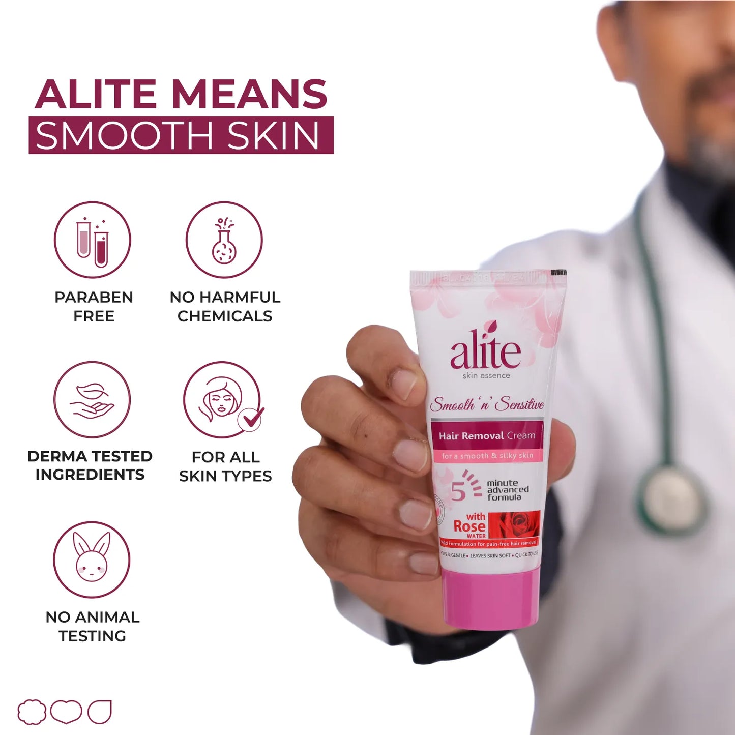 ALITE HAIR REMOVAL CREAM FOR WOMAN ( ROSE ) 30GM